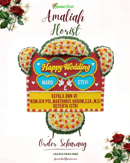 Papan Bunga Pernikahan Menanga